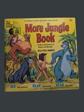 Vintage 1969 Walt Disney More Jungle Book Read-Along Book & Record Set